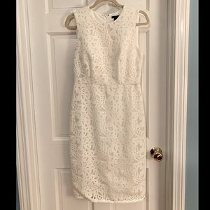 NWT Ann Taylor White Geometric Lace Sheath Dress